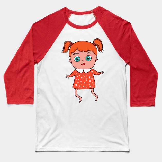 cute  girl Baseball T-Shirt by InshynaArt